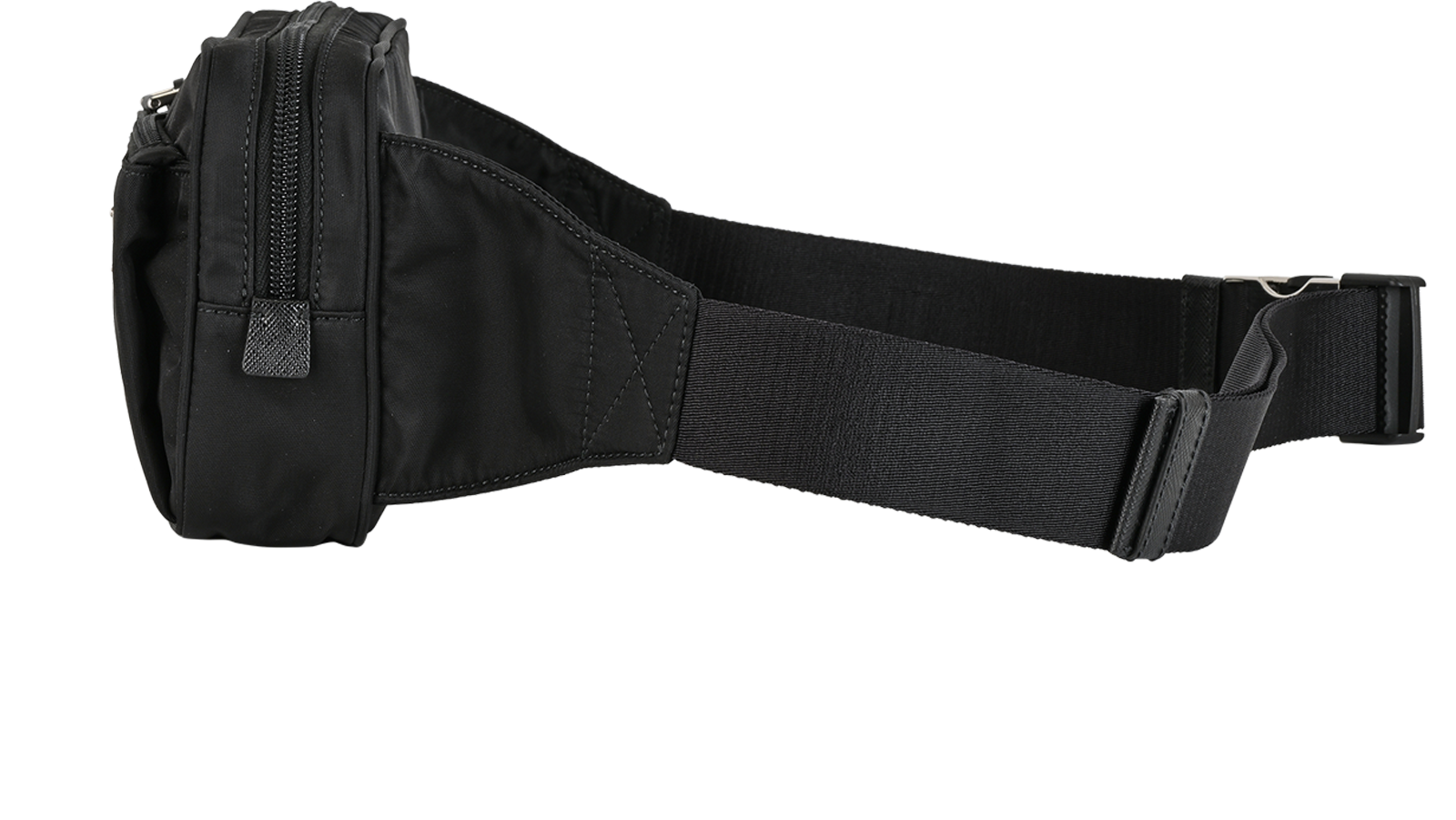 Re-Nylon Belt Bag, &pound;495, Handbags, Black, Leather/Nylon, Bottom view